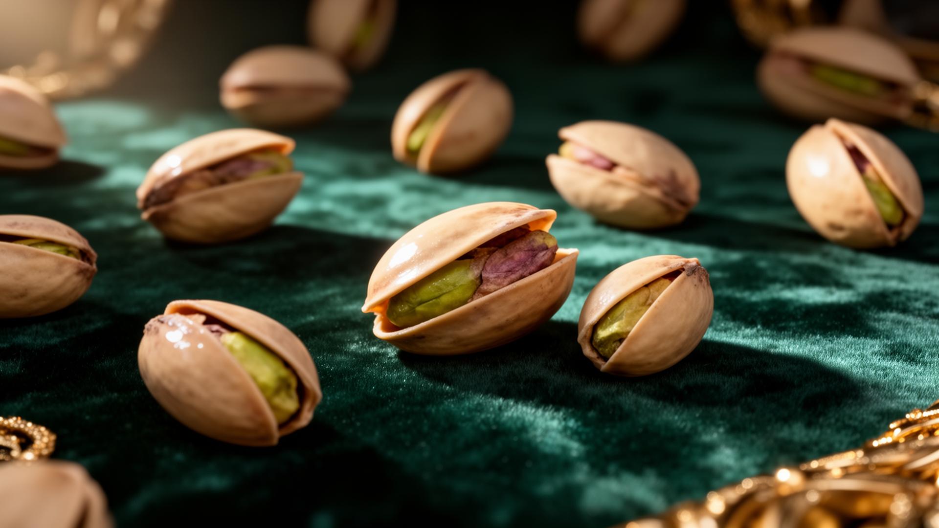 Pistachios — Split shells, vivid green